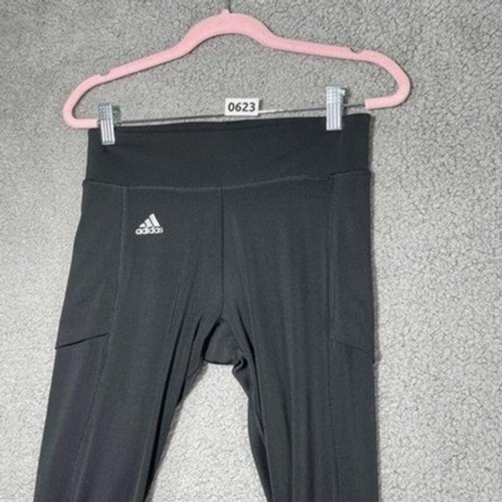 Adidas Climalite Athletic Leggings Womens Small Black Pockets Activewear Workout